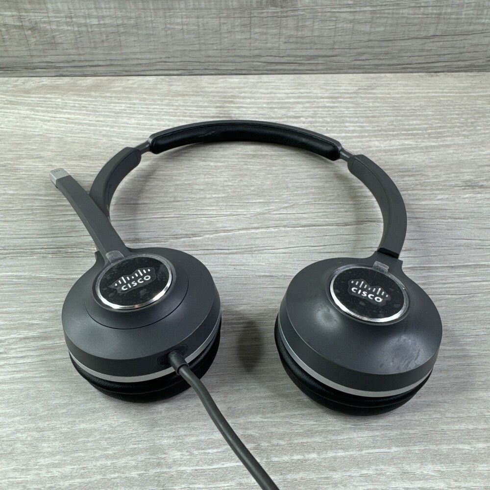 Cisco 532 Wired Dual Stereo Headset Over-the-Head Black (CP-HS-W-532-RJ) - Picture 3 of 10